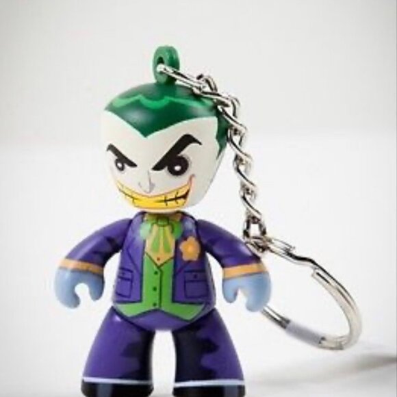 NWOT DC Universe Mini Mez Joker Key Chain The Classic Joker Cartoon Purple/Green - Picture 4 of 7